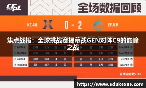 焦点战报：全球挑战赛揭幕战GEN对阵C9的巅峰之战